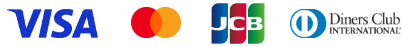 VISA、mastercard、JCB、Diners Club